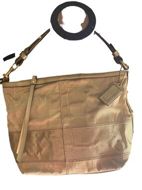 Coach Gold Metallic Signature Shoulder Bag